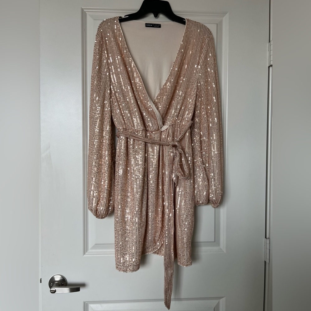 Shein gold sequin dress
